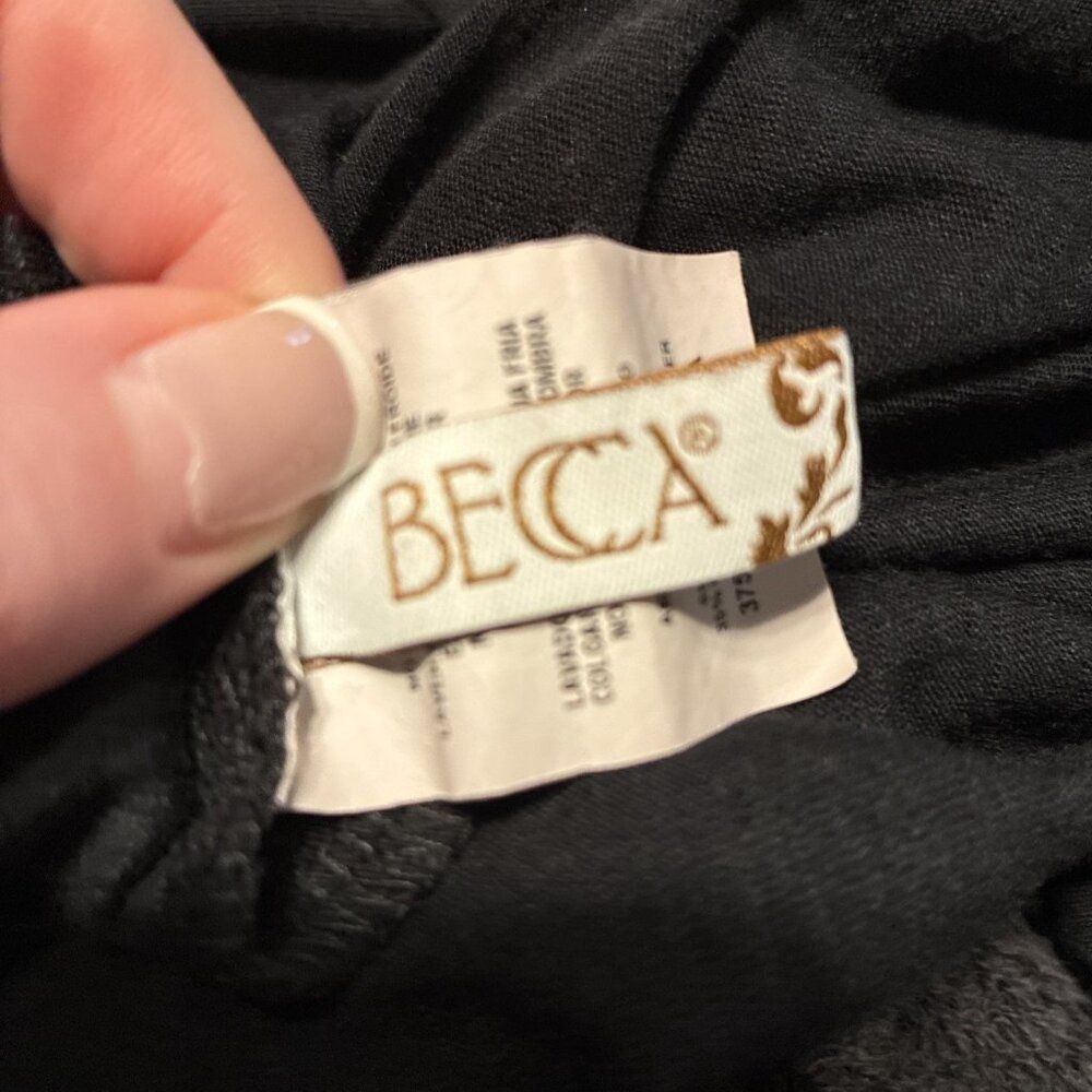 becca by rebecca virtue solid black Slub tank Long jumpsuit Medium - Picture 2 of 4
